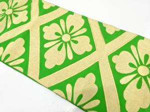 アンティーク　斜め格子に花模様織り出し袋帯（材料）